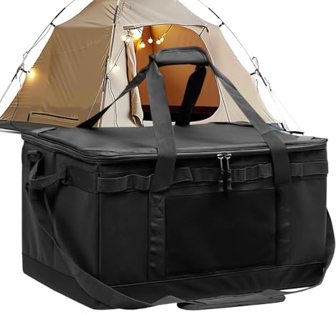 de almacenamiento de camping, gran capacidad, organizador de utensilios de cocina plegable con asa, organizador portátil de camping para almacenamiento de equipos al aire libre, perfecto para