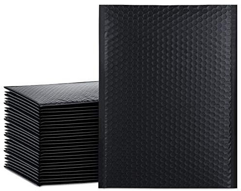 UCGOU Bubble Mailers 10.5x16 Inch Black 25 Pack Poly Padded Envelopes Large #5 Mailing Packages Opaque Packaging Postal Self Seal Adhesive Waterproof Boutique Shipping Bags for Clothes