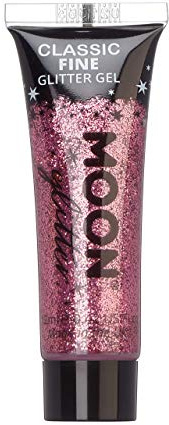 Classic Fine Face & Body Glitter Gel by Moon Glitter - Pink - Cosmetic Festival Glitter Face Paint for Face, Body, Hair, Nails - 12ml