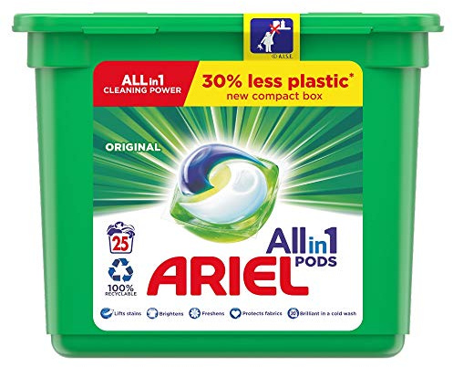 Ariel Original Allin1 Washing Liquid Capsules Detergent, 25 Pods