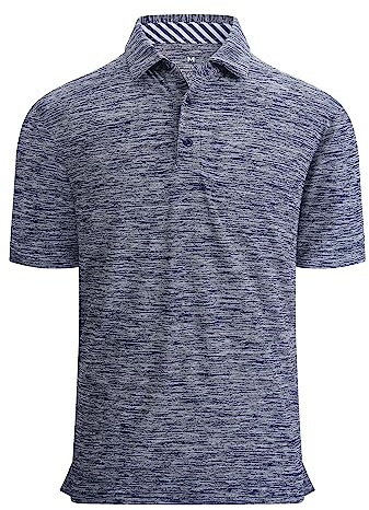 Alex Vando Mens Golf Shirt Moisture Wicking Quick-Dry Short Sleeve Casual Polo Shirts for Men,Navy-2,L