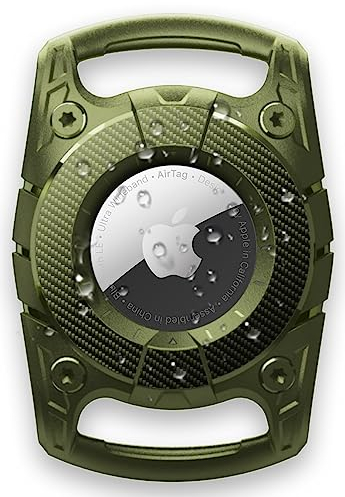 Wasserdichter Fall für Apple AirTags Fall Schlüsselanhänger Air Tag Halter Air Tag Schlüsselanhänger AirTags Schutzhülle Airtag Schlüsselanhänger für Hund Katze Haustier Halsband (Armee grün)