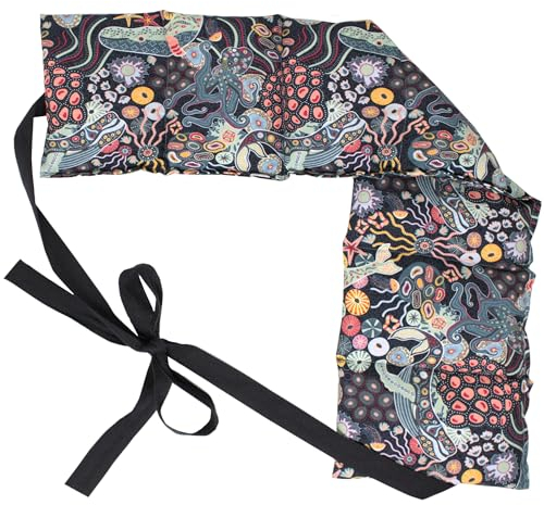 Rapssamenkissen 7-Kammer mit Band, 65x15 Bio-Stoff Unter Wasser - Wärmekissen, Körnerkissen, Rapskissen