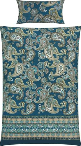 Erwin Müller Bettwäsche Mako-Satin blau Größe 1x 135x200 cm + 1x 40x80 cm