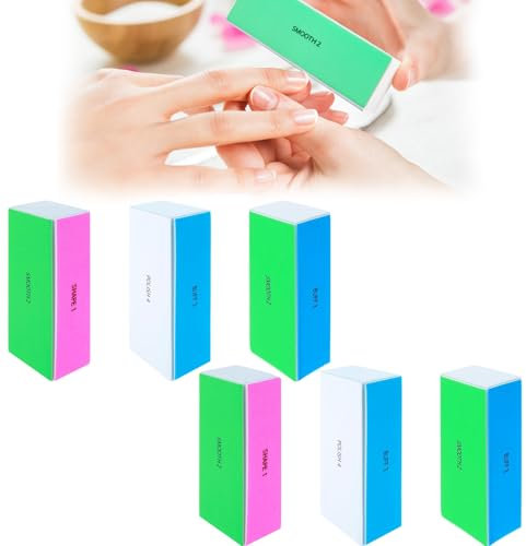 6 bloques pulidores de uñas, bloque de 4 niveles, elimina los bordes y crea instantáneamente un brillo profesional limas de uñas pulidoras para dar forma, alisar y pulir