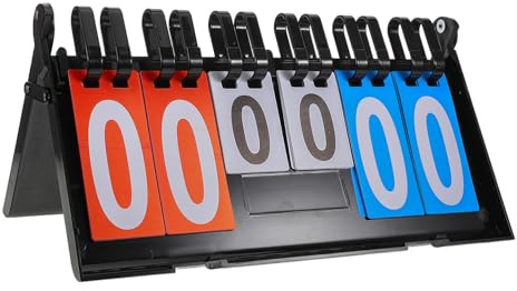 TOPBATHY Marcador Deportivo Flip Multifuncional para Baloncesto Tenis Mesa Bádminton y Tenis Resistente y Fácil de Usar Tablero de Puntuación Portátil