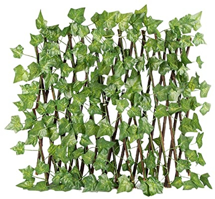 Stgfyxgs Jardín Retráctil con Celosía Y Pantalla de Privacidad con Plantas Artificiales para Exteriores E Interiores, Sweet Potato Leaves