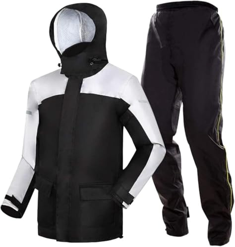 Arbetsregnrockar for män och kvinnor; Regnrock Huvjacka, hopfällbar, lämplig for vandring och camping(XL)