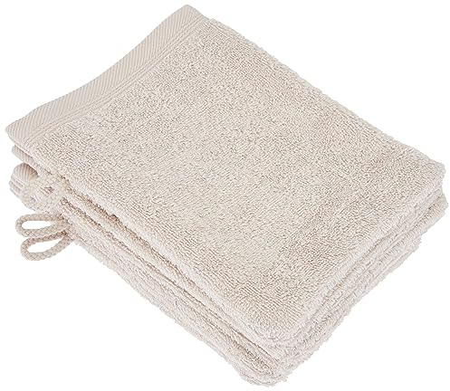 De Witte Lietaer Contessa Luxe Waschlappen, Baumwolle, Beige, 16 x 22 cm, 6 Stück
