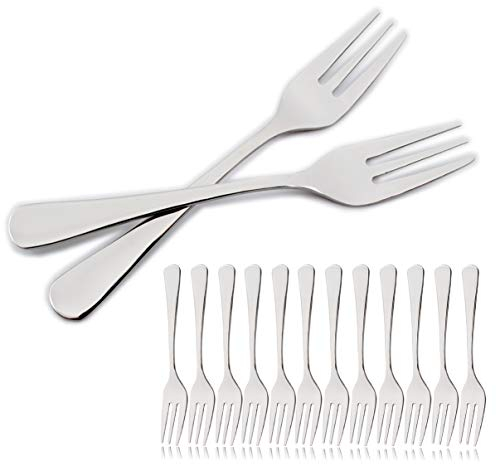 12 forchette da dessert in acciaio inossidabile 14,5 x 2 cm