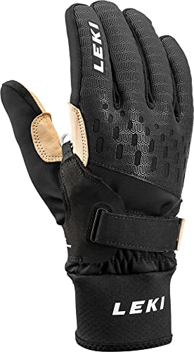 LEKI Nordic Thermo Shark Premium Beige-Schwarz, Gore-Tex Fingerhandschuh, Größe 9.5 - Farbe Schwarz - Sand, 651902301