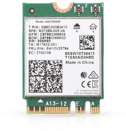 HighZer0 Electronics AX210 WiFi 6E Card | Tri-Band 2.4/5/6 GHz Wi-Fi | Up to 2.4 Gbps | M.2 WiFi Card for PC | No vPro | Supports Bluetooth 5.3 & Intel, AMD, Windows 10/11, Linux | AX210NGW (AX210)