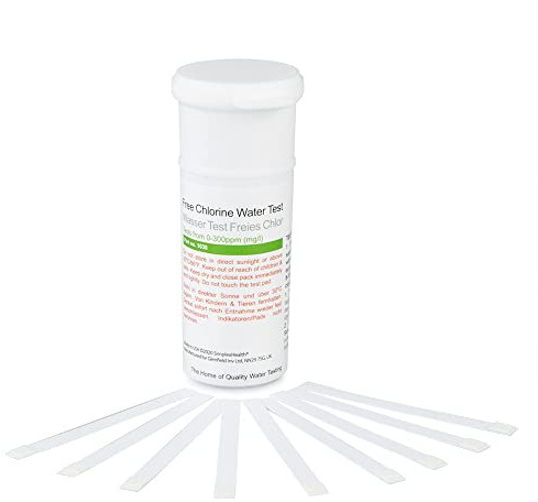 Tiras de prueba de agua de cloro libre 0-300ppm (50 tiras)