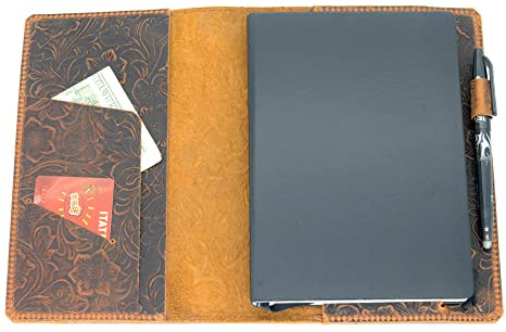 JJNUSA Ledereinband, kompatibel mit Leuchtturm 1917 Medium A5, 14,6 x 21 cm, Notizbuch, Reisetagebuch, 21,1 x 14,7 cm, nachfüllbar, Hobonichi Cousin, Stalogie, Midori A5 Bibel