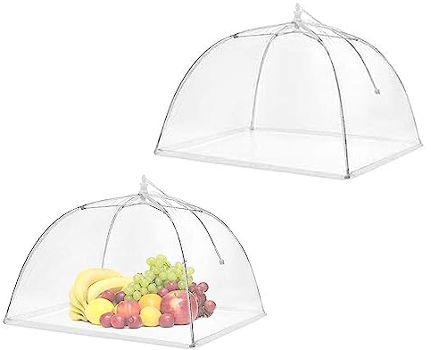 SEABABOO 2PCS Cloche Alimentaire Pliable Anti-Mouche Couvercle Housses pour Aliments Pop-up en Maille Cloche Alimentaire Pliable en Maille Housse Alimentaire Pliable Housse Mouche Filet de drosophile