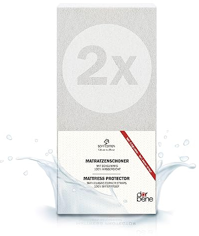 DarBene Matratzenschoner 90x200cm 2er Set Matratzenauflage wasserdicht Inkontinenzunterlage waschbar Premium, atmungsaktiv ohne Knistern, Matratzenschutz 80% Baumwolle Oeko-TEX, Nässeschutz 90x200