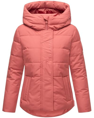 MARIKOO Veste d'hiver chaude matelassée pour femme avec bretelles de sac à dos intégrées avec Elira 16 XS à 3XL, rot, 3XL