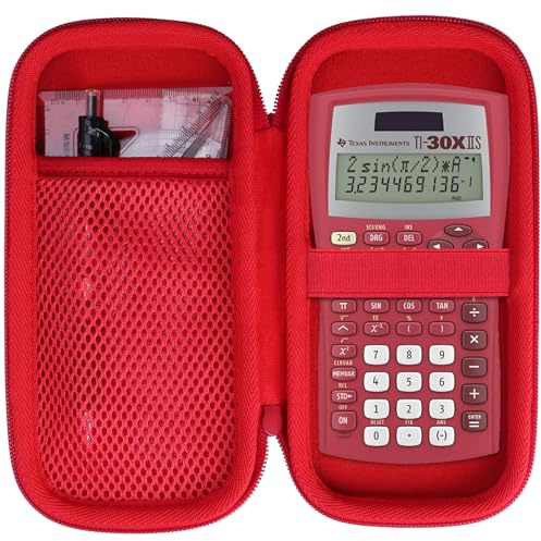 Peyyargo Hårt skyddsfodral kompatibelt med Texas Instruments TI-30XIIS/Texas Instruments TI-30X Pro/Texas Instruments TI-30X Plus MathPrint vetenskaplig skolräknare (röd)