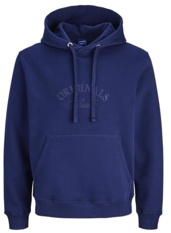 JACK & JONES Sweat Hood Jorbleecker Branding Sudadera con Capucha BF, Ocean Cavern, M para Hombre