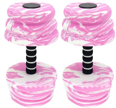 Lot de 2 haltères courtes et haltères colorées en mousse EVA | Poids de piscine pour gymnastique aquatique, aqua-fitness, sports, entraînements, exercices et sports nautiques pour adultes