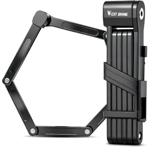 ZIMAOER Candado plegable pesado de 87 cm - Enlace de acero reforzado para bicicleta, bicicleta eléctrica y scooter, cerradura plegable portátil impermeable con llave y soporte