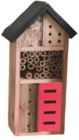 JISADER Adorno de casa de Abejas de Madera para jardín, Mariquita, Resistente a Intemperie, Caja Nido, Hotel para Abejas