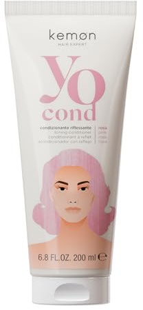 Kemon Yo Cond Rosa - Maschera Riflessante Professionale con Formula YoVeg e Velian Complex, Nutre e Illumina i Capelli in 3 Minuti, 88% Ingredienti Naturali, 200 ml