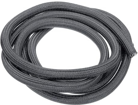 sourcing map Manica divisa Wire Loom 5/8 10Ft Grigio Auto Avvolgente Manica Intrecciata UL94-V2 Manicotto ignifugo PET per Automotive, Home Cable Management