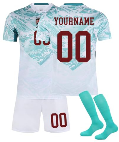 Portugal Football Shirt 2026 for Kids and Adult Home/Away Personalized DIY Men's Boy's Soccer Jerseys Youth Trainshirts T Shirt, Short and Socks Set Fans Football Gifts