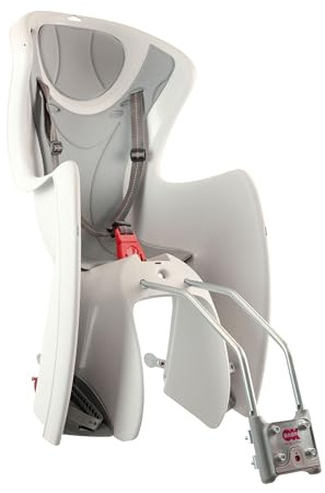 OKBABY Baby Shield - Seggiolino da Bicicletta Posteriore per Bambini, Portata Massima: 22 kg, Per telai con diametro compreso tra 28 mm e 40 mm, Argento