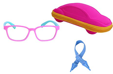 JoXiGo Lunettes Ordinateur Anti Lumière Bleue Enfant Bébé Garçon et Fille (3-7ans) + Cordons à lunettes + Étui à Lunettes