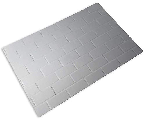 Bessie Bakes White Subway Tile with White Grout Replicated Photography Backdrop 2 Feet Wide x 3 Feet Long 3 mm Thick