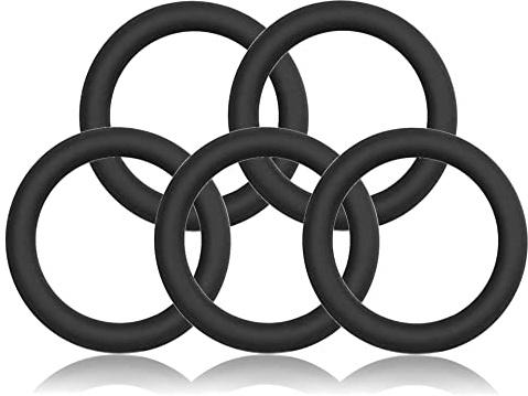 Ganzoo O-Ring aus Metall, 5 Stück, 20mm Innendurchmesser, 28mm Außendurchmesser, schwarz, Zinklegierung silikonbeschichtet, rostfrei, Rund-Ringe für Hunde-Leine, Paracord 550 Halsband, Handtasche
