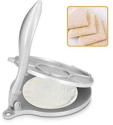 Pressa per Tortilla in Alluminio, Pressa per Tortilla da 7,7 Pollici, Macchina per Quesadilla Resistente Alla Ruggine in Lega di Alluminio Argento per Tortilla di Farina, Tawa o