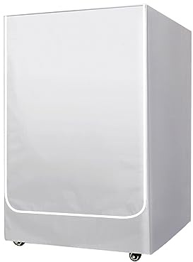 Waschmaschine Abdeckung Wasserdicht, 60 x 65 x 90 cm Graue Staubdichte Abdeckung für Frontlader Waschmaschine und Trockner, UV Schutz, Alterungsbeständig, Schmutzabweisend