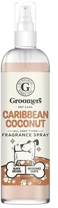 Groomers Professional Dog Fragrance Spray Caribbean Coconut 250ml - pH Balanced and Paraben-Free - Gentle Formula Suitable For Any Coat Type & Daily Use - Vegan-Friendly - Made in the UK