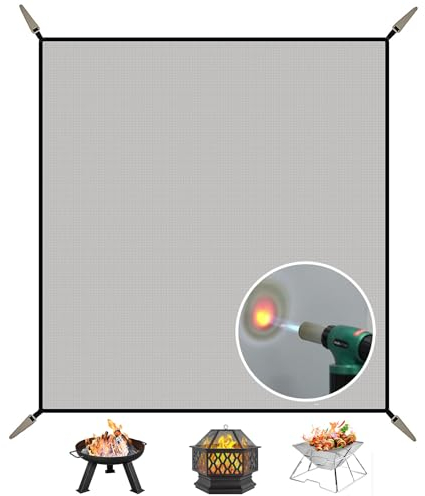 100x120cm Alfombrilla para Fogatas Camping Alfombra Barbacoa Exterior Brasero Jardin Suelo Terraza Chimenea Interior Manta Ignifuga