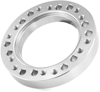 Separadores Rueda Universal Automóvil 12 Mm CNC Aluminio Kit De Buje De Volante De Coche Adaptador Espaciador Adaptador De Orificio para Volante Coche Accesorio Vehículo Ruedas Espaciador(Plata)