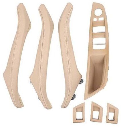 FGKDLDZCZM Car Interior Door Handle 7PCS Interior Door Window Regulator Panel Trim Leather Pull Handle for BMW 5 Series F10/F11/F18 520-535 2010-2017