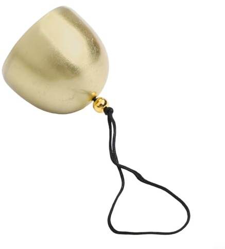 Bebykilemi Mini colgante de campana de metal para campanillas de viento y decoración de puertas, aleación de 1.5 pulgadas de diámetro con acabado dorado y cuerda para colgar, compatible con decoración