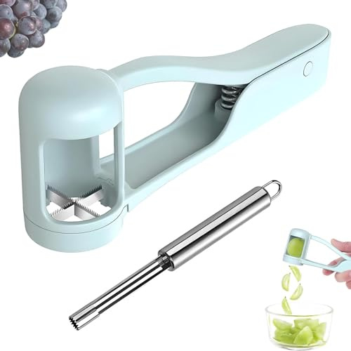 Grape Cutter, Grape Cutter for Toddlers, with A Fruit Corer, Tomato Cherry Strawberry Cutter Tools,Stainless Steel Quarter Grape Slicer Kitchen Gadgets.for Vegetable Fruit Salad