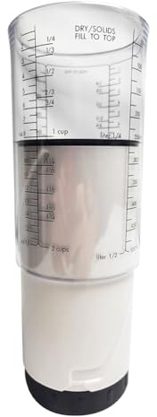 Pinafresa Baking Measuring Cup Without Waste Adjustable Measuring Cup 1/8 to 2 Cup Plunger