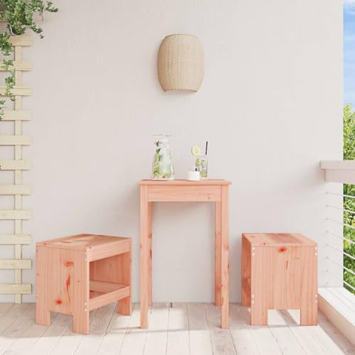 Mokuyary Lot de 2 tabourets de jardin - 40 x 36 x 45 cm - En bois massif - Douglas - Pour salon, terrasse, jardin, balcon