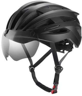 Cosiki Goggles Helmet with 24 Ventilation Holes for Men Women Large Head Size 62-65cm Cycling Helmet for Adults, Breathable with Windshield for Riding (62-65cm)