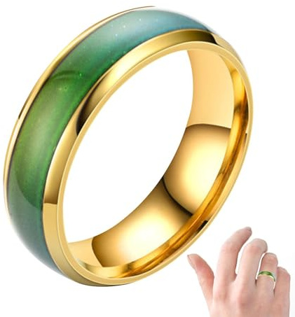 Generiska stämningsringar – stämningskontrollringar | färgförändringsring | temperatur-känslomässig ring av rostfritt stål, för pojkvän, flickvän, par, modesmycke