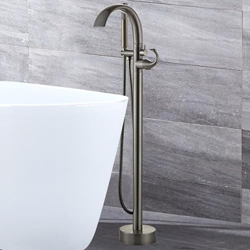 Grifo de Pie Para Bañera Exenta Cascada Latón Grifo de Bañera-Gris
