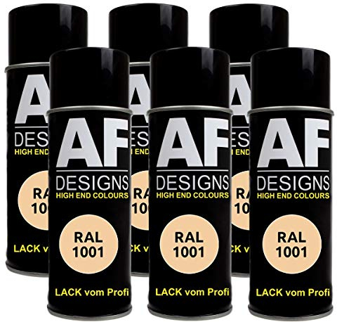 Lot de 6 bombes de peinture RAL RAL 1001 BEIGE mat