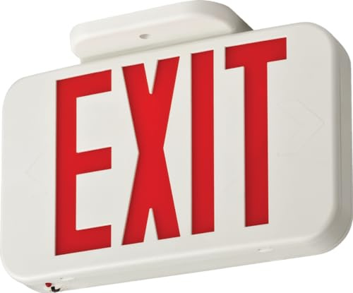 Lithonia Lighting Single-Sided LED Exit Sign, Thermoplastic Construction, Switchable Red and Green Colors, Ni-MH Backup Battery, Includes Extra Faceplate, White (EXRG EL M6)