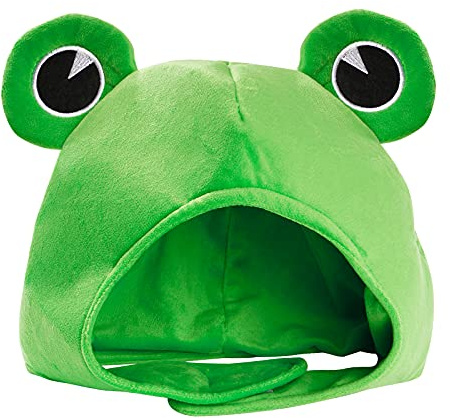 BHGT Frog Hat with Big Eyes Funny Costume Hat for Adults Novelty Hat Cartoon Plush Frog Headgear Cap Cute Cosplay Costume Dress Up Hat for Women Men Winter Festival Carnival Party Favor Photo Props