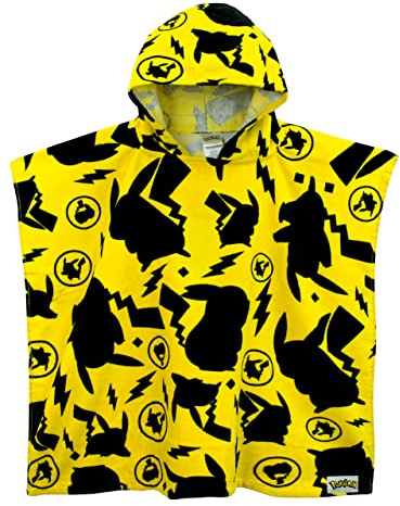 Pokémon Toalla para niños o niñas | Toalla Poncho con Capucha de Pikachu para Niños | Toallas para Nadar en la Piscina y en la Playa